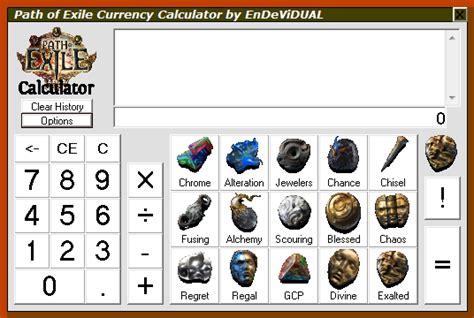 path of exile currency calculator.